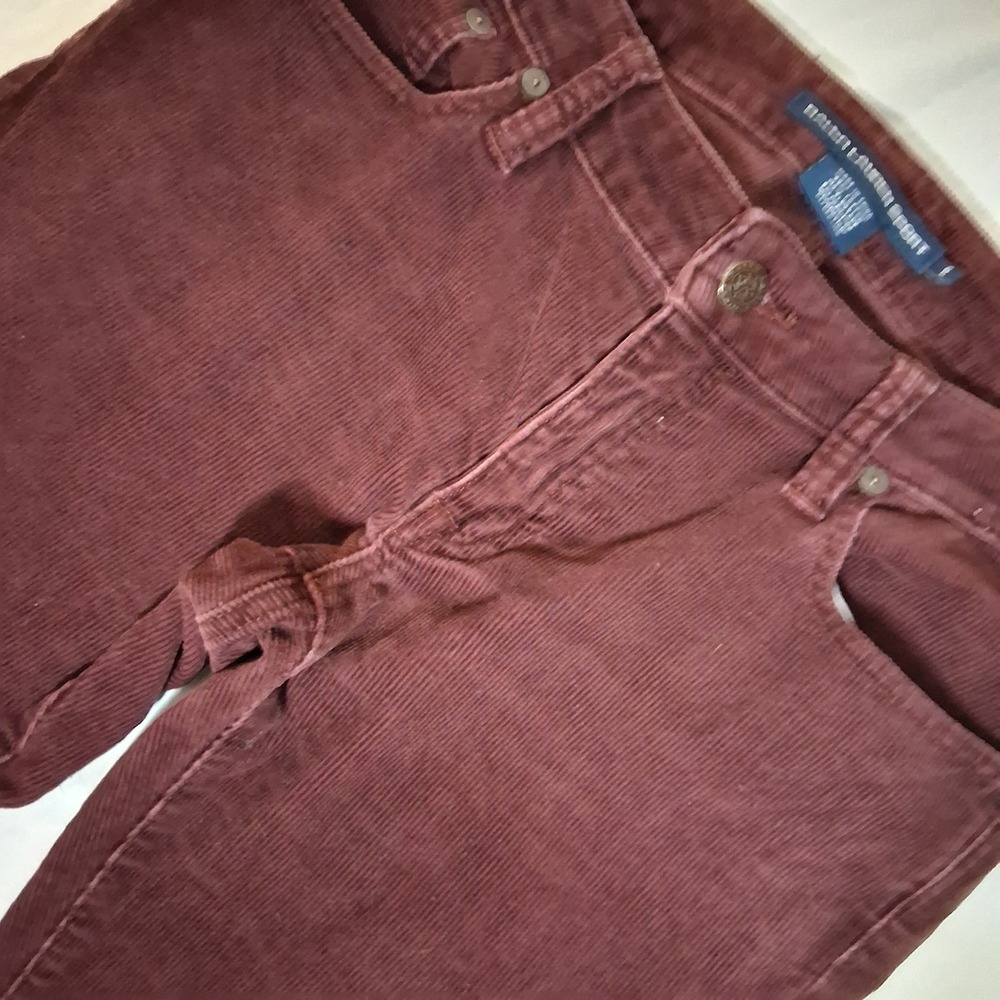 Ralph Lauren Sport Corduroy Pants Burgundy Women's Size 6 Straight Leg Casual